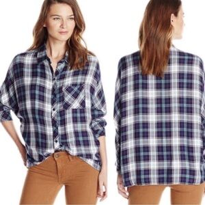 Rails Maddox Dolman Sleeve Flannel Plaid Button Down‎ Top
